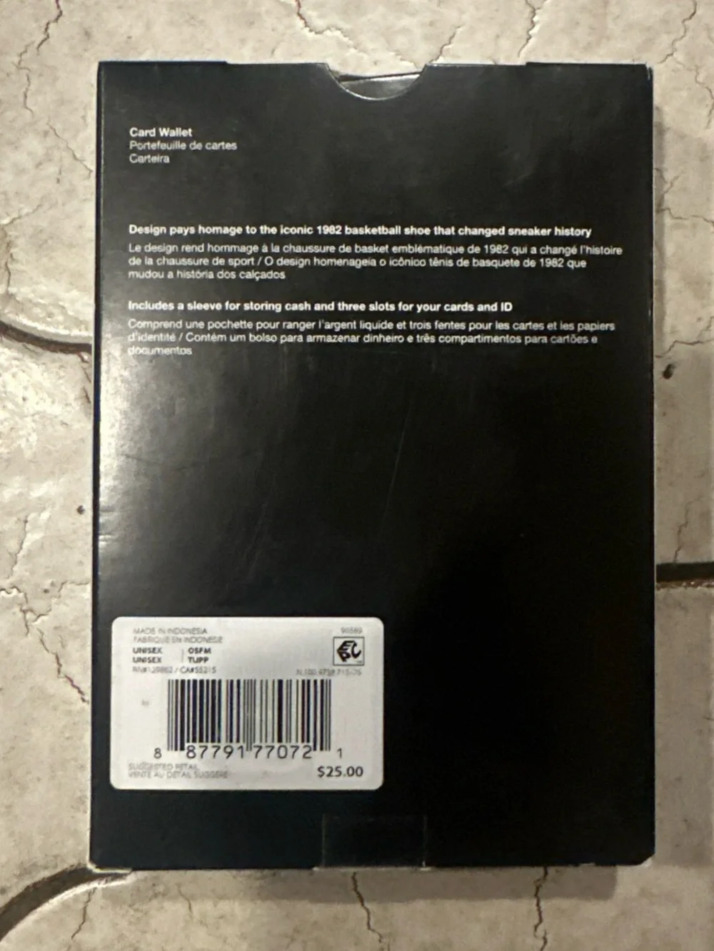 Nike Air Force 1 card wallet, unisex. Brand new in box